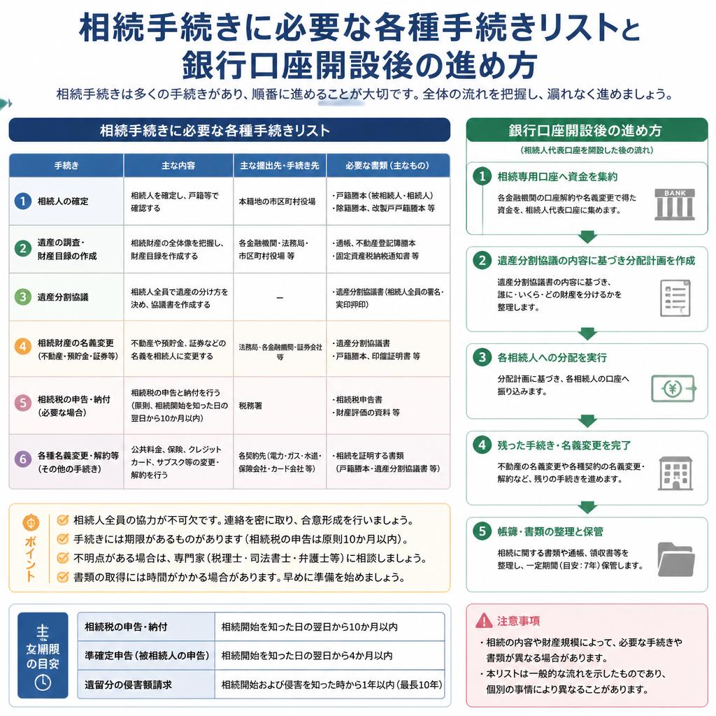 必要な手続き一覧