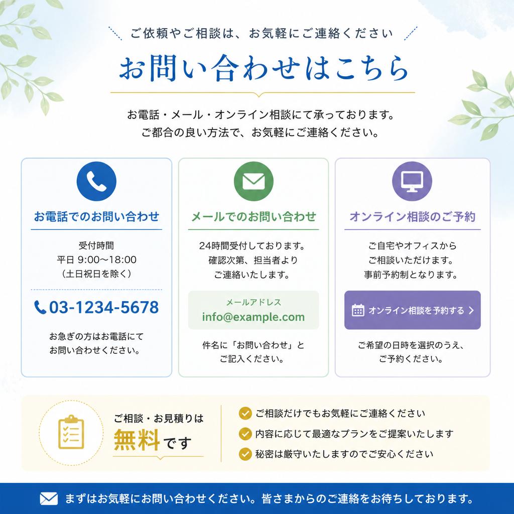 7. お問い合わせ窓口のご案内