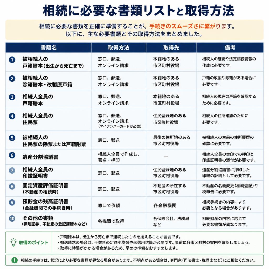 必要書類の一覧と準備方法