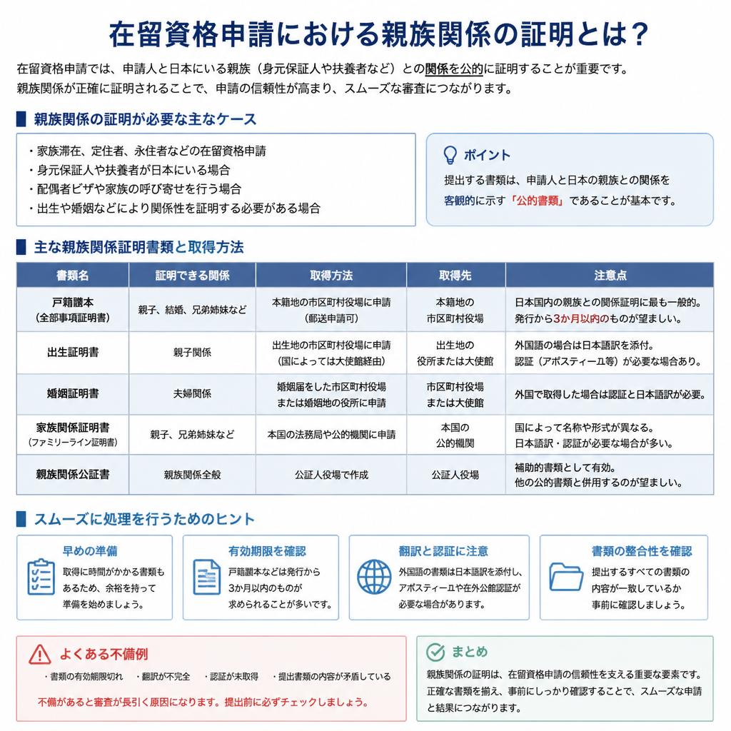 親族関係の証明取得のポイント