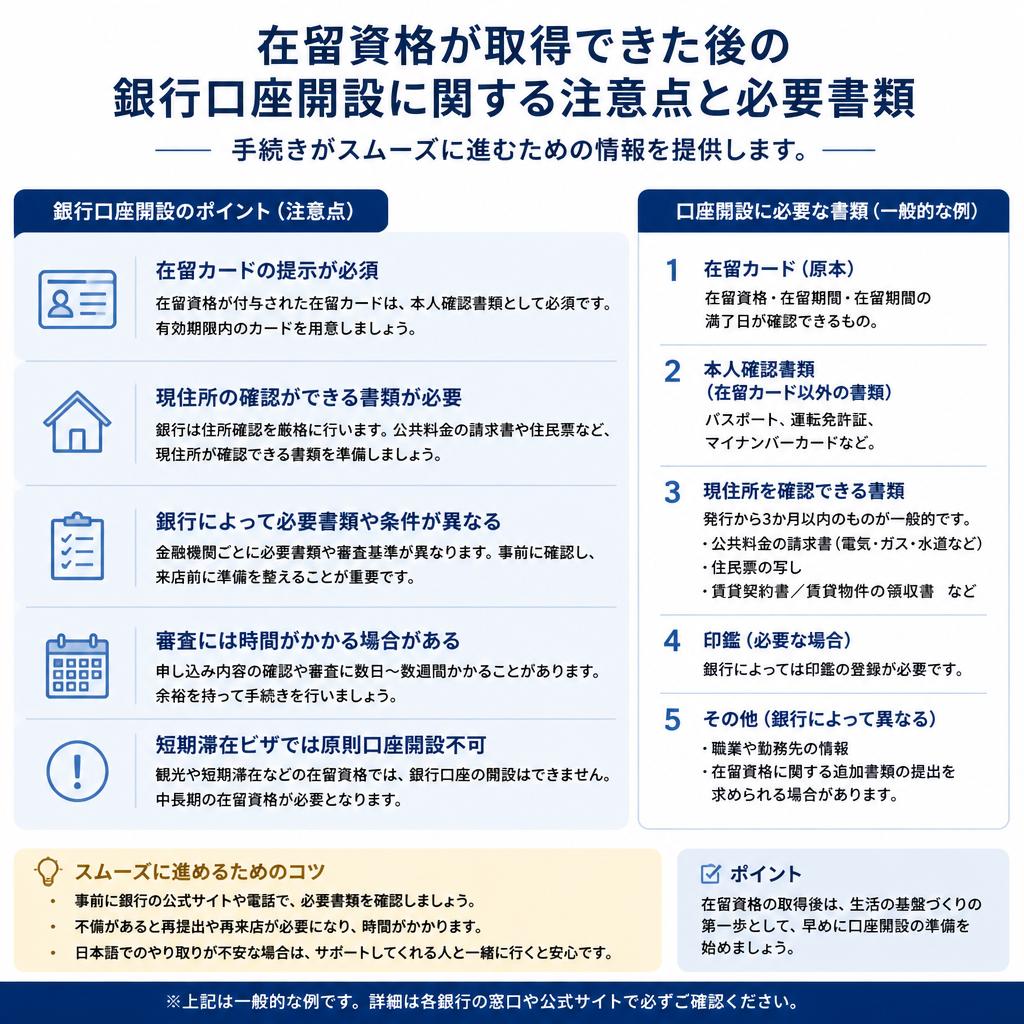 銀行口座開設に必要な書類