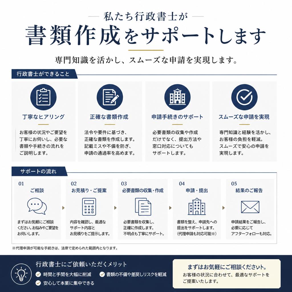 書類作成のプロがサポート