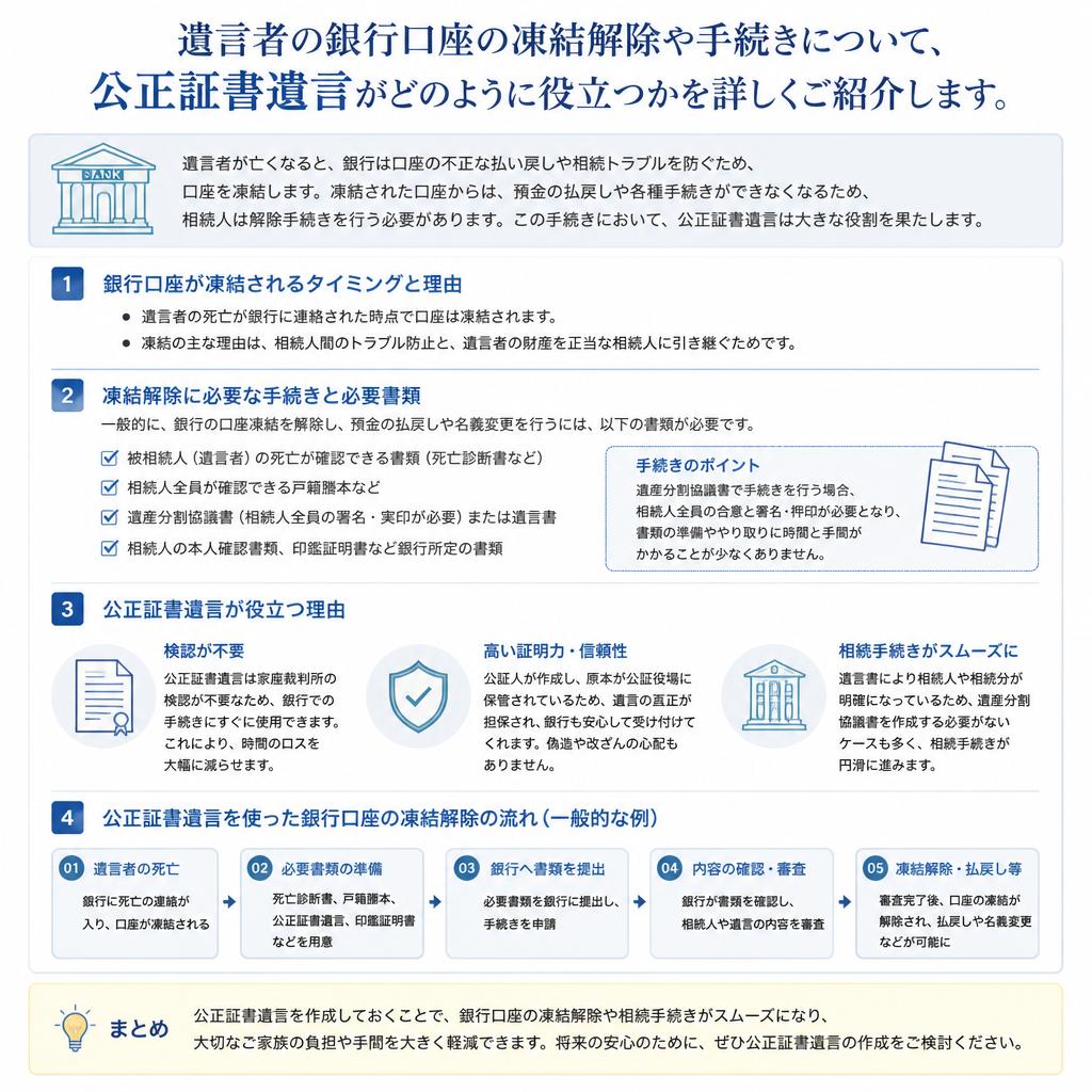 銀行手続きにおける公正証書遺言の役割
