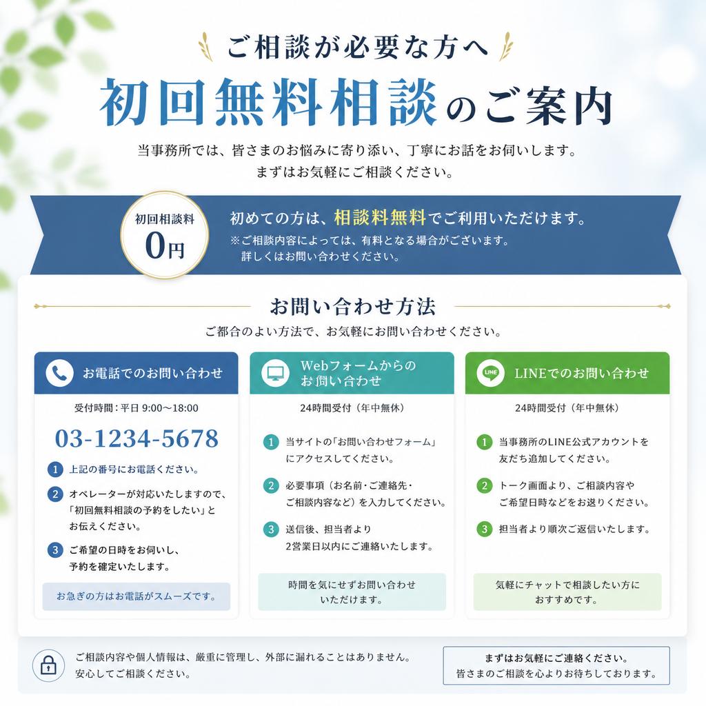 まずは無料相談へ – あなたの未来を守る一歩