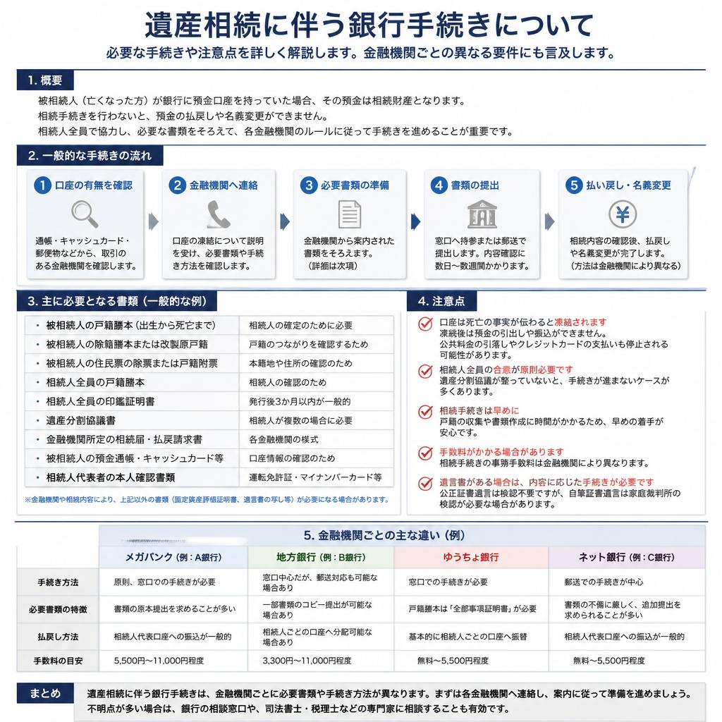 銀行手続きの注意事項