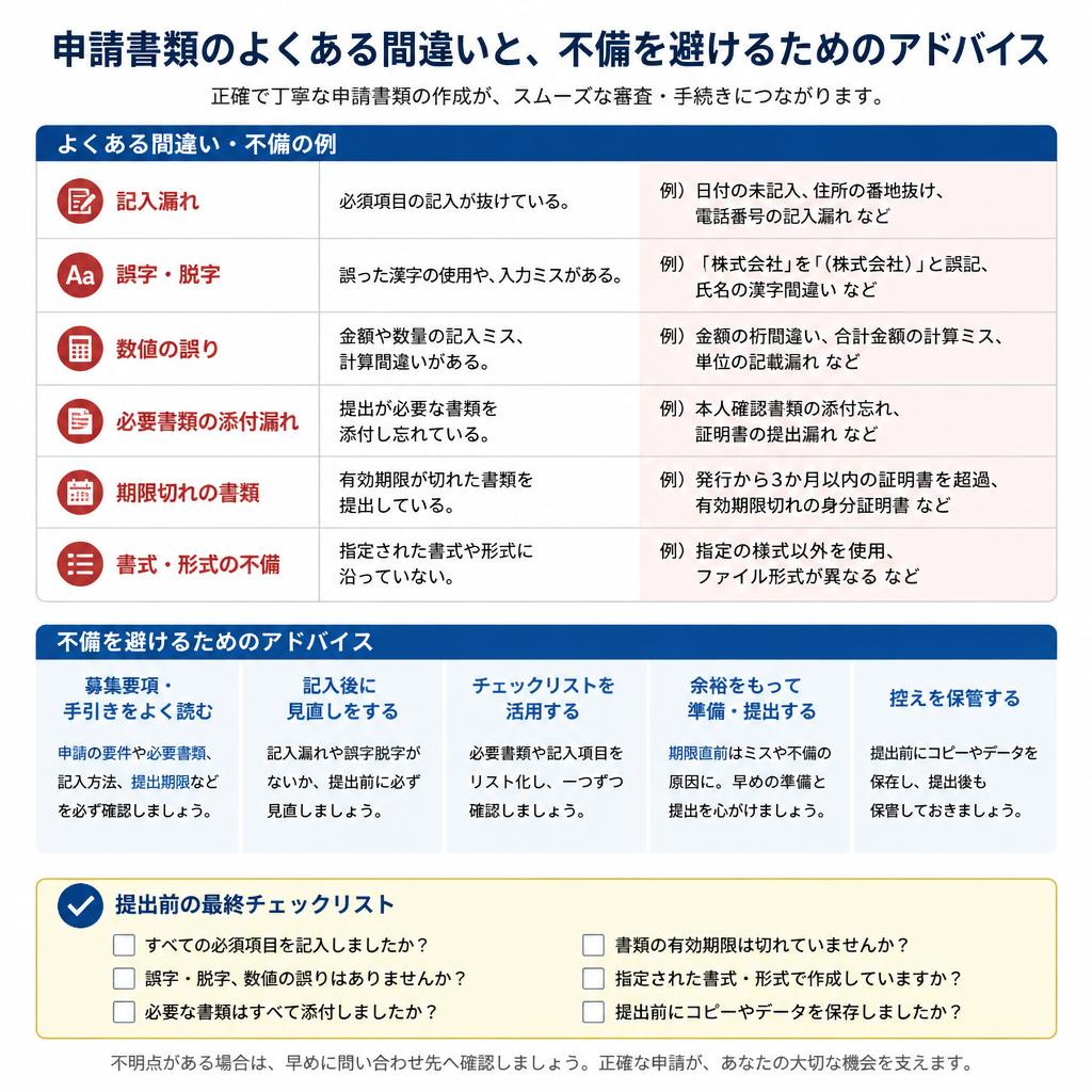 不備を避けるための注意点