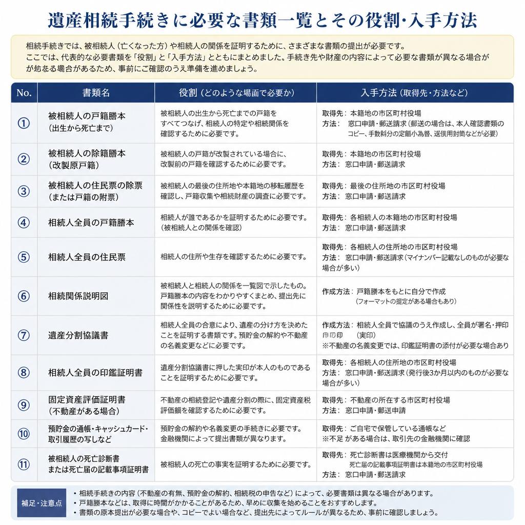 4. 必要な書類一覧