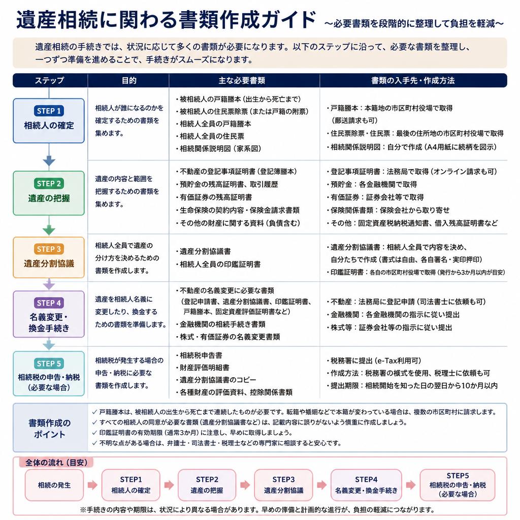 書類作成の流れ