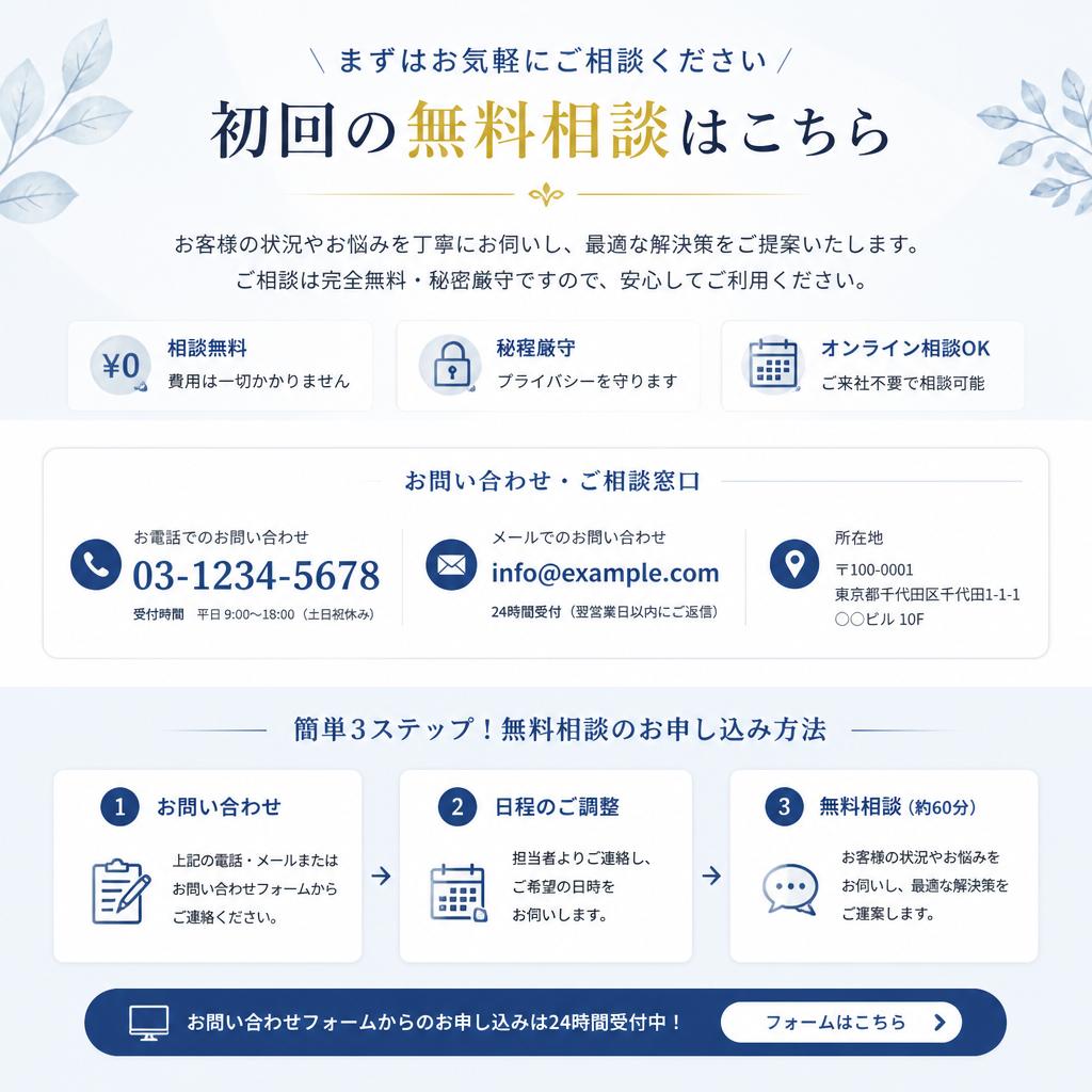 今すぐ無料相談をお申し込み！