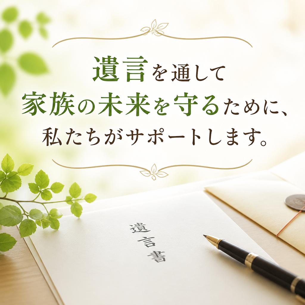 遺言を通して家族の未来を守るために、私たちがサポートします。