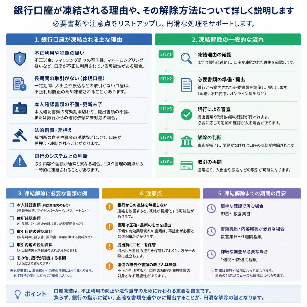 凍結解除の手続き