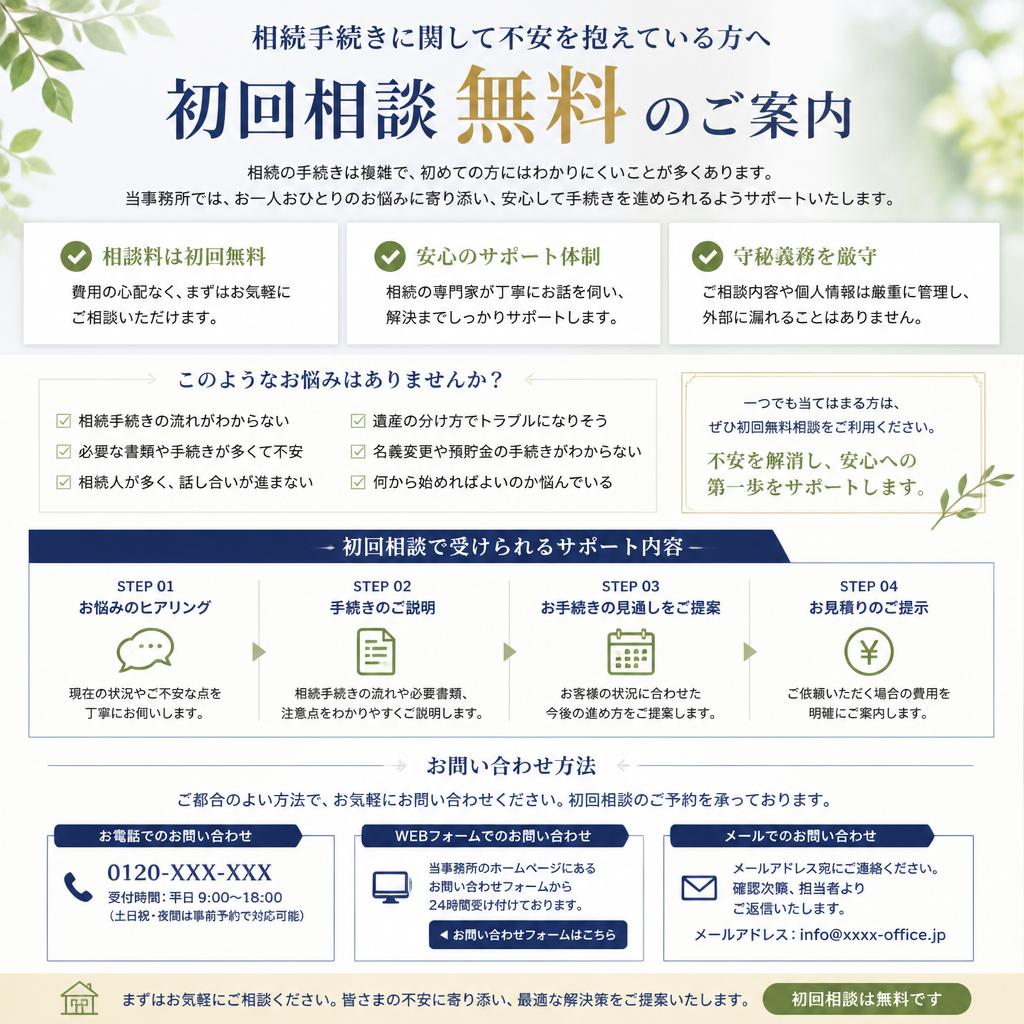 まずは無料相談をご利用ください！
