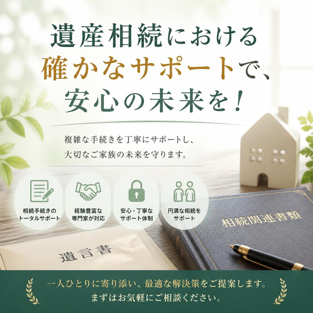 遺産相続における確かなサポートで、安心の未来を！