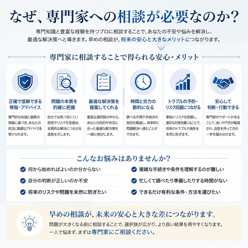 専門家によるサポートのメリット