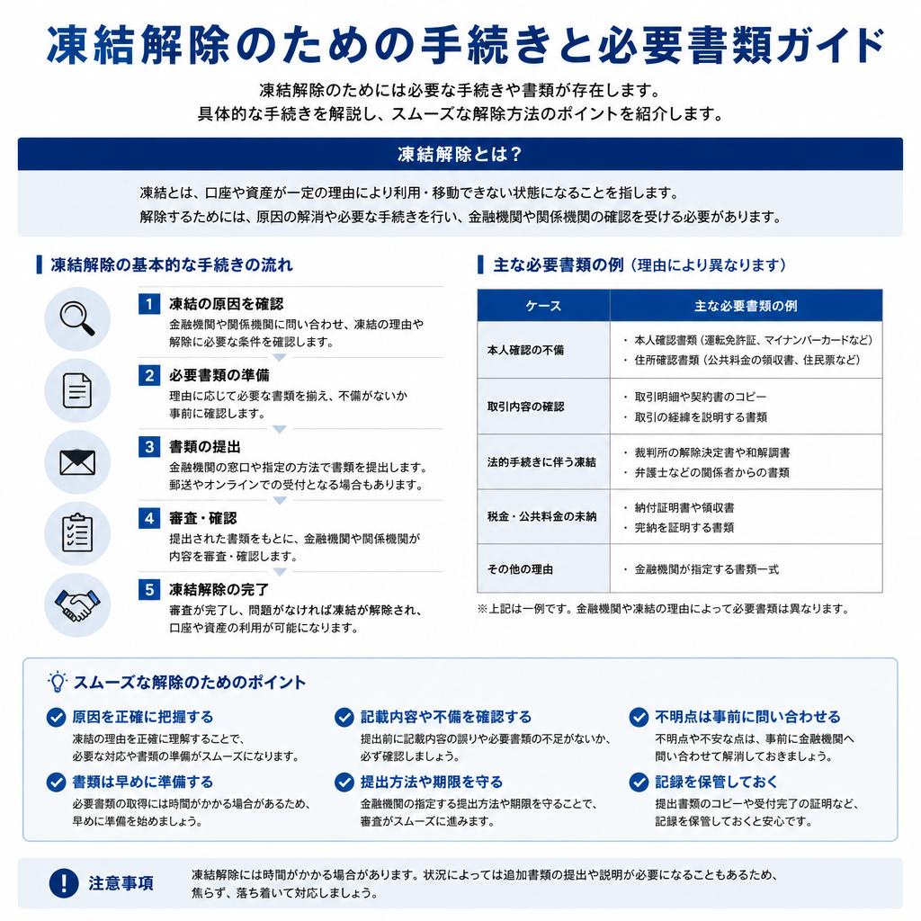 銀行口座凍結解除をスムーズに行うポイント