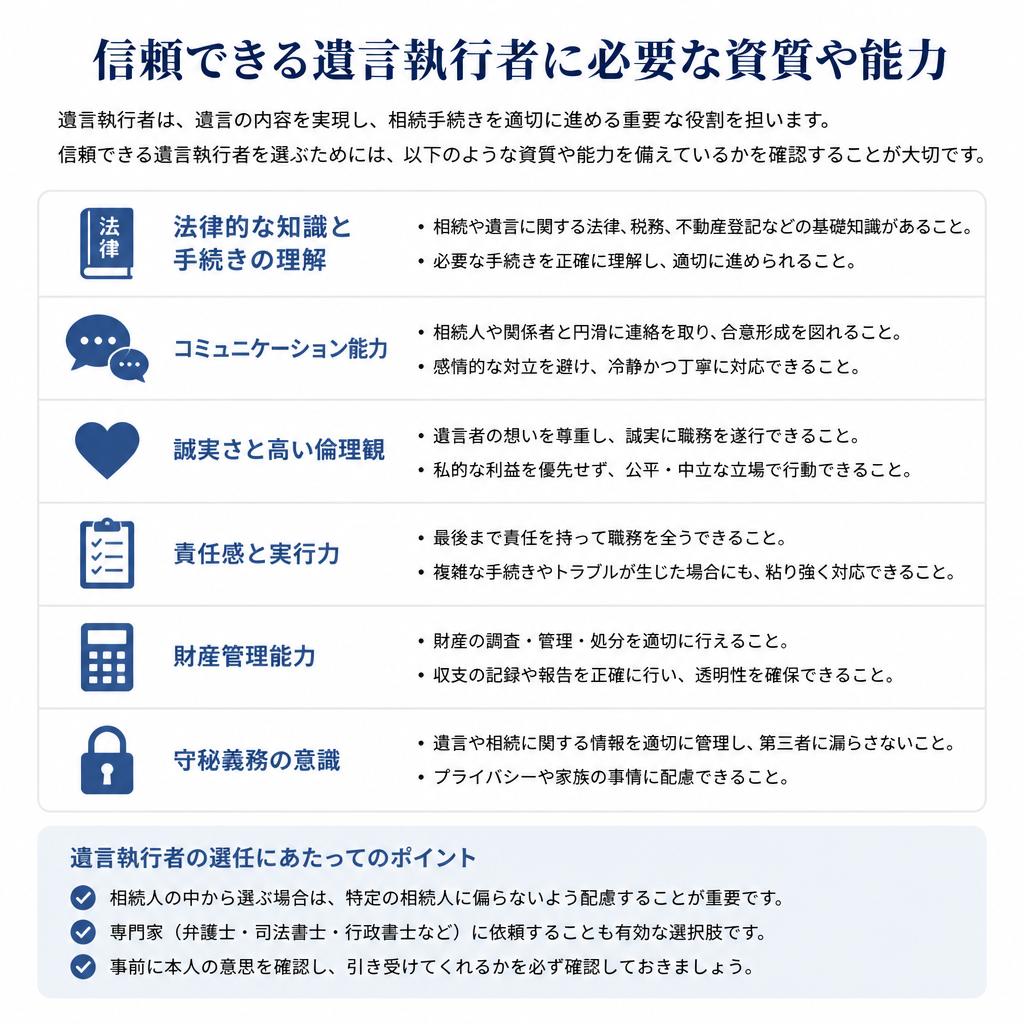 遺言執行者に求められる能力