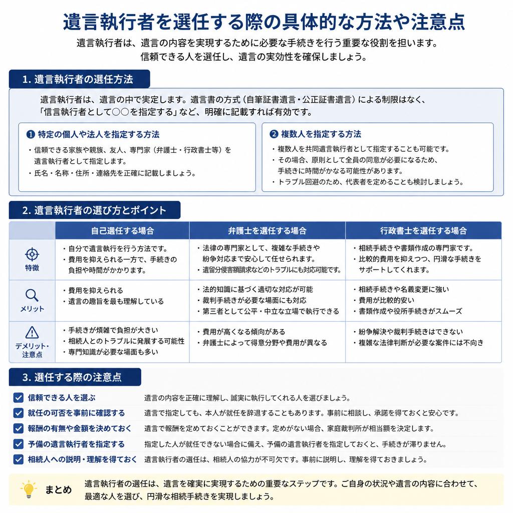 遺言執行者選任の方法