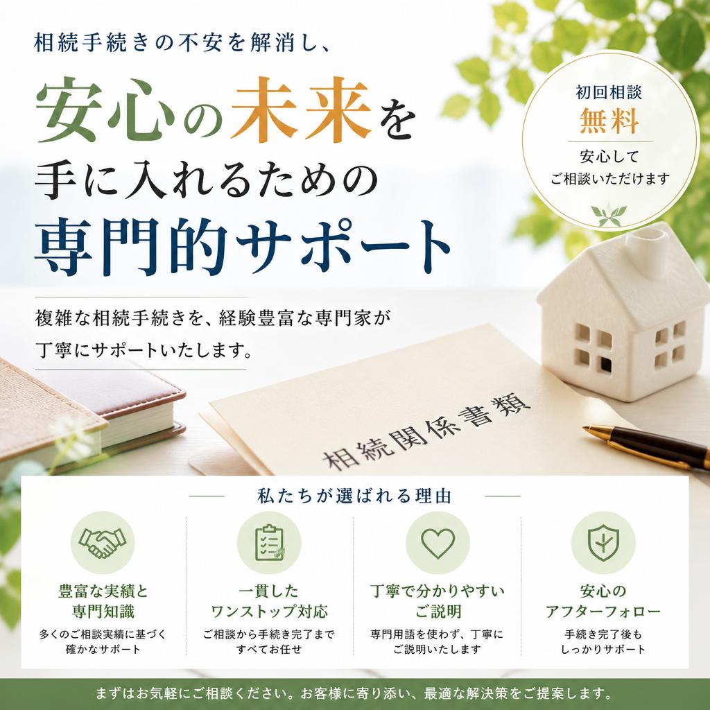 相続手続きの不安を解消し、安心の未来を手に入れるための専門的サポート