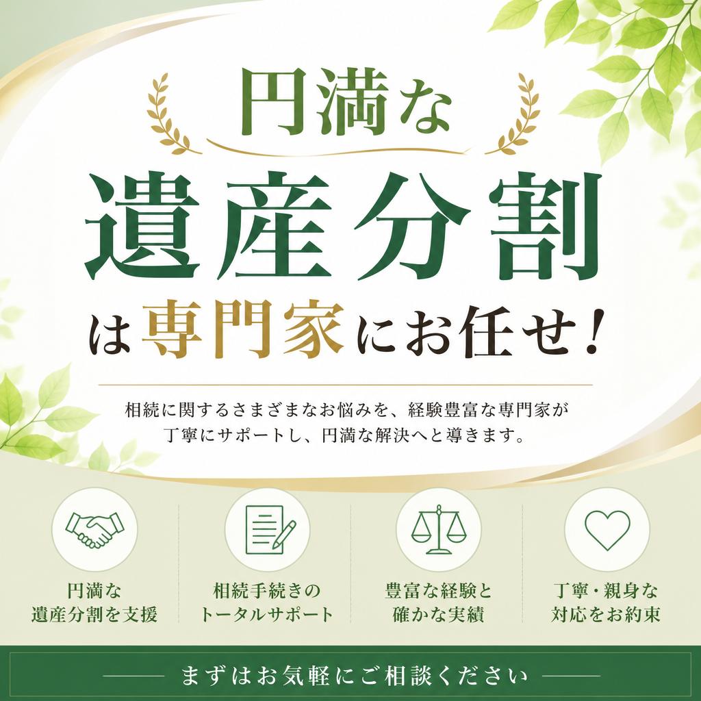 円満な遺産分割は専門家にお任せ！