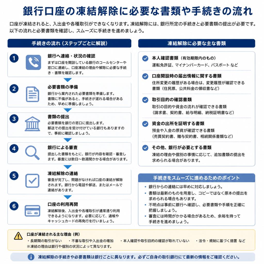 凍結解除の手続き方法
