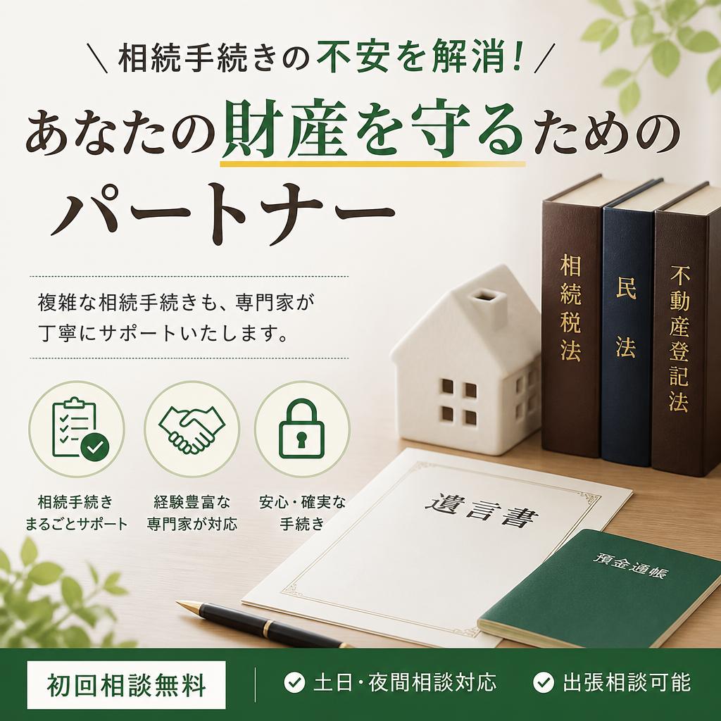 相続手続きの不安を解消！あなたの財産を守るためのパートナー