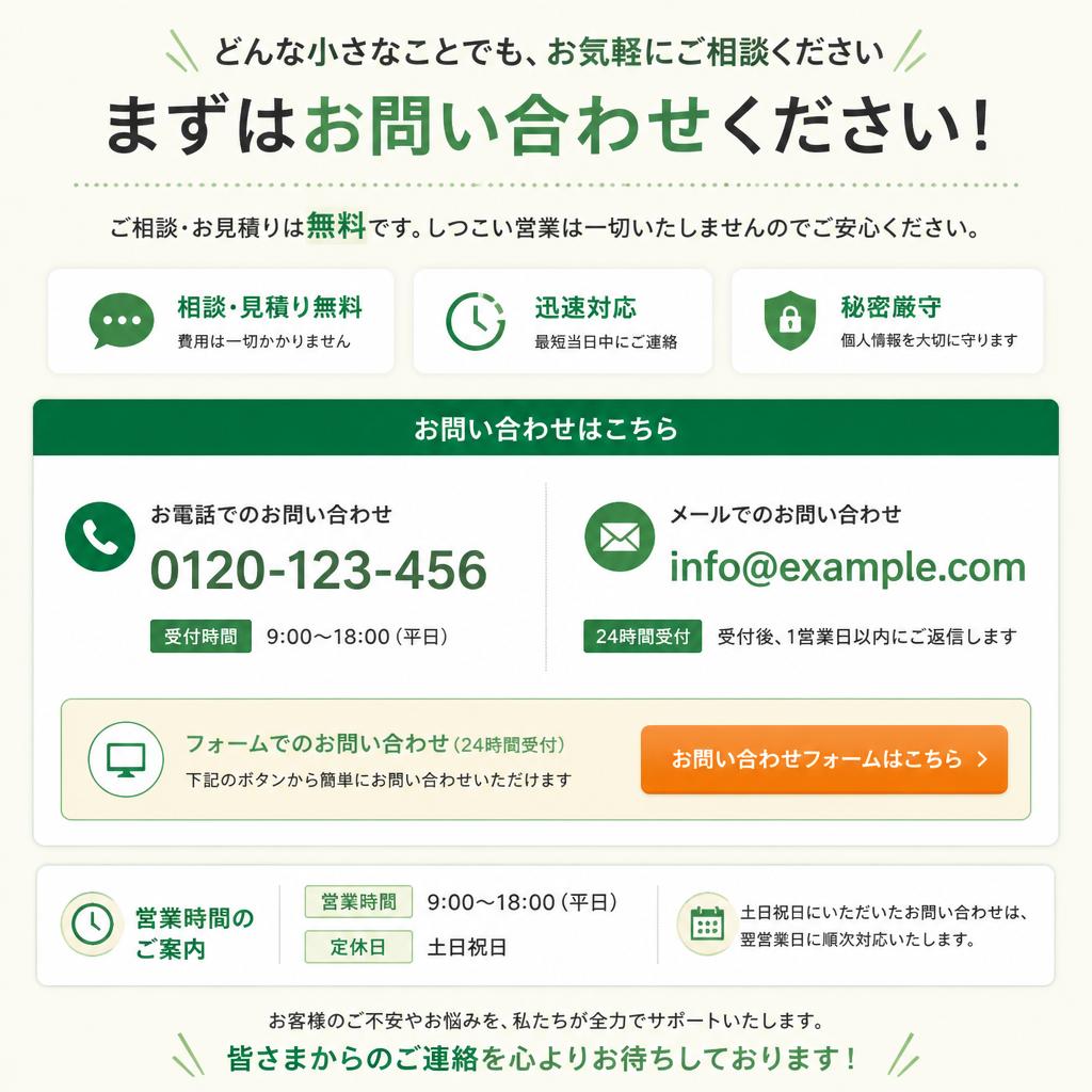 今すぐお問い合わせを！