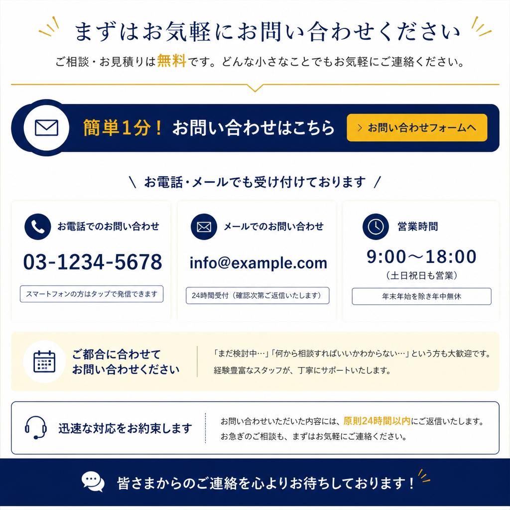 今すぐお問い合わせを！