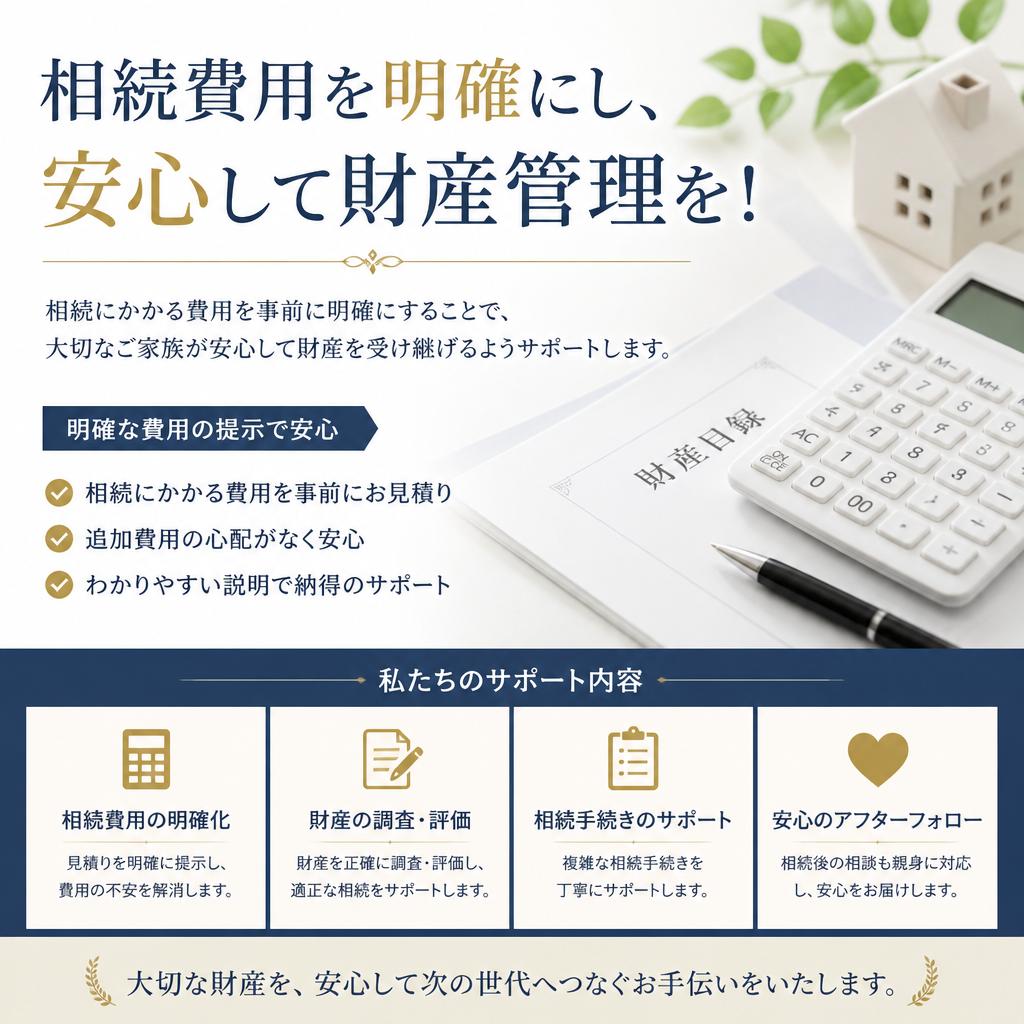 相続費用を明確にし、安心して財産管理を！