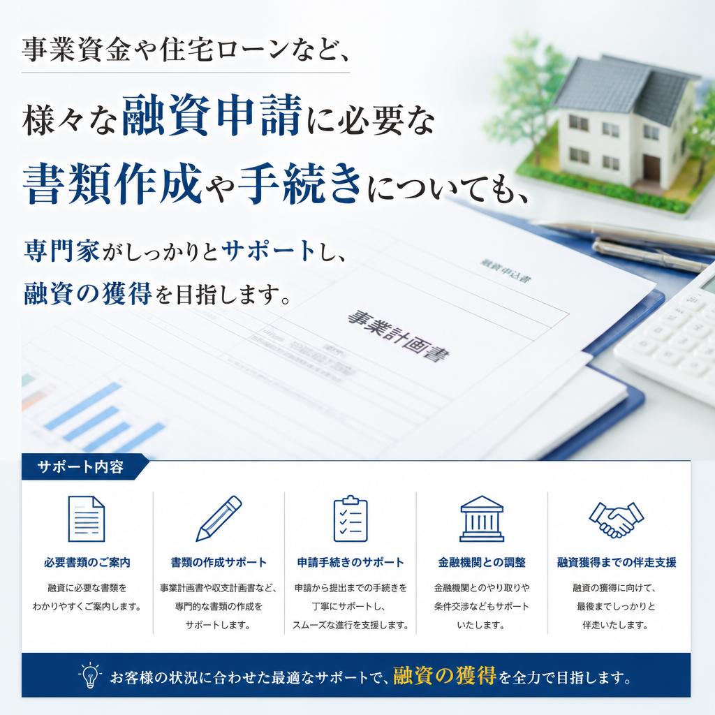 融資申請の手続きをサポート