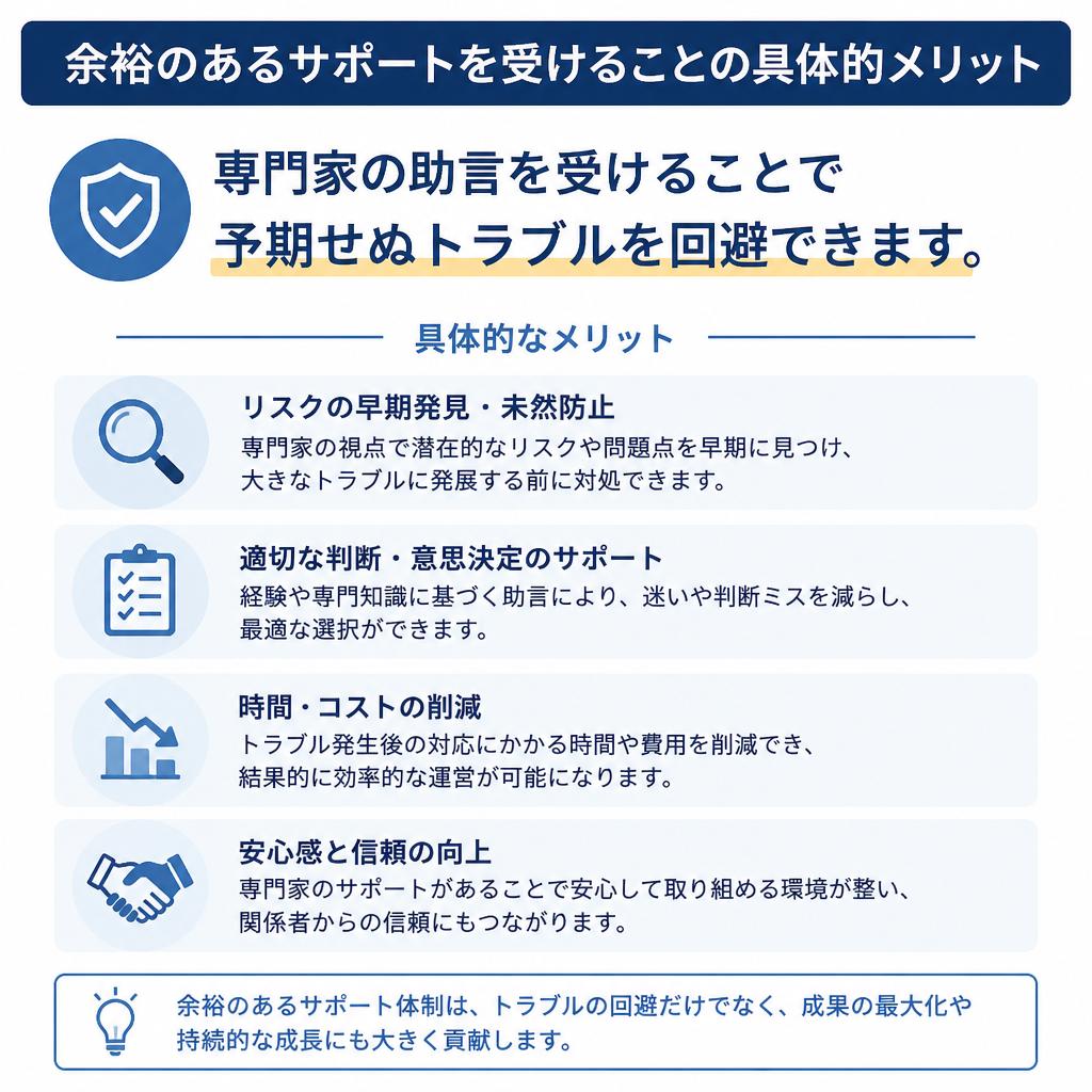 専門家のサポートを受けるメリット