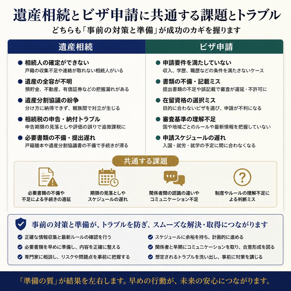 相続とビザ申請の共通課題