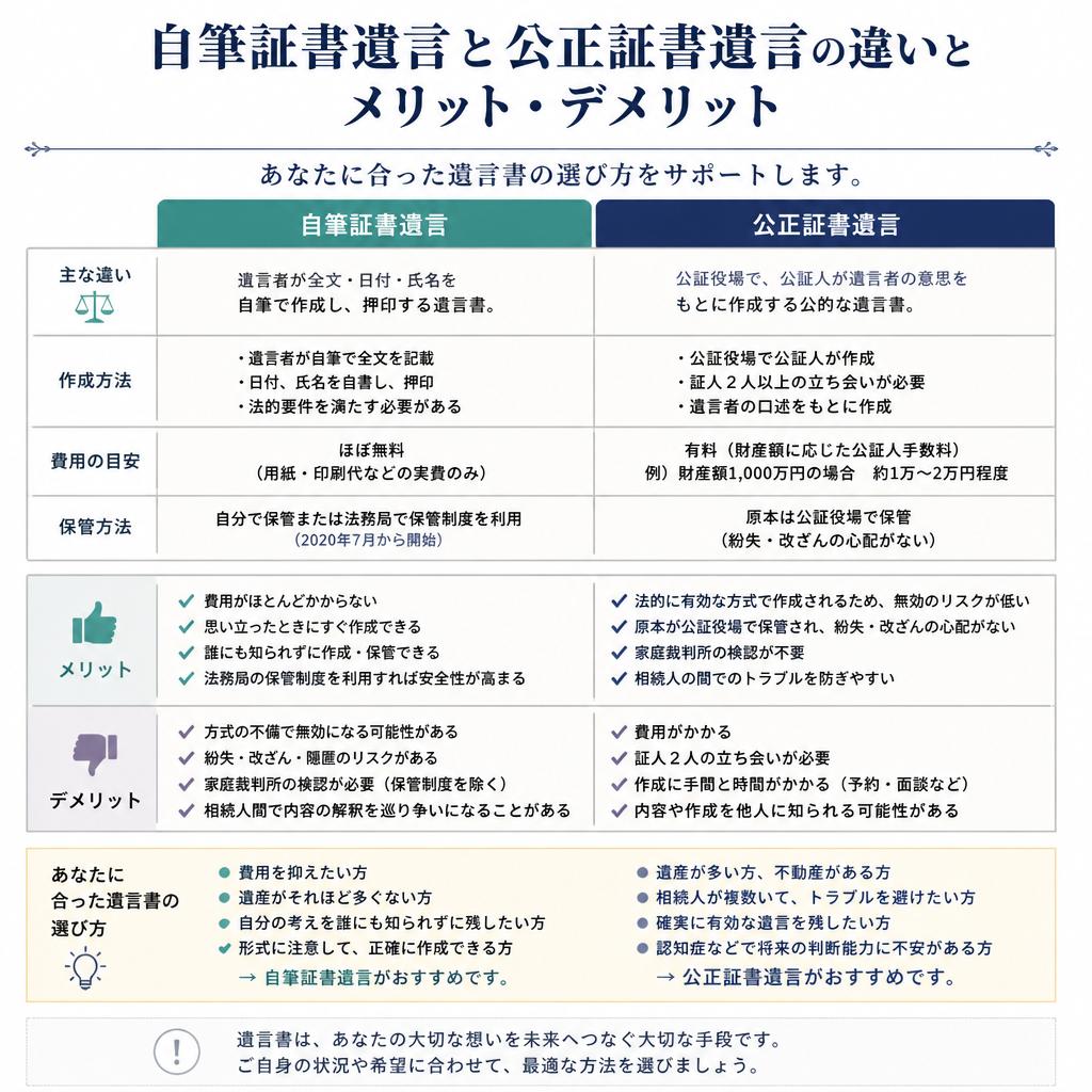 遺言書の種類と選び方
