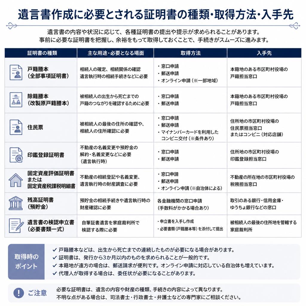 証明書とその取得方法