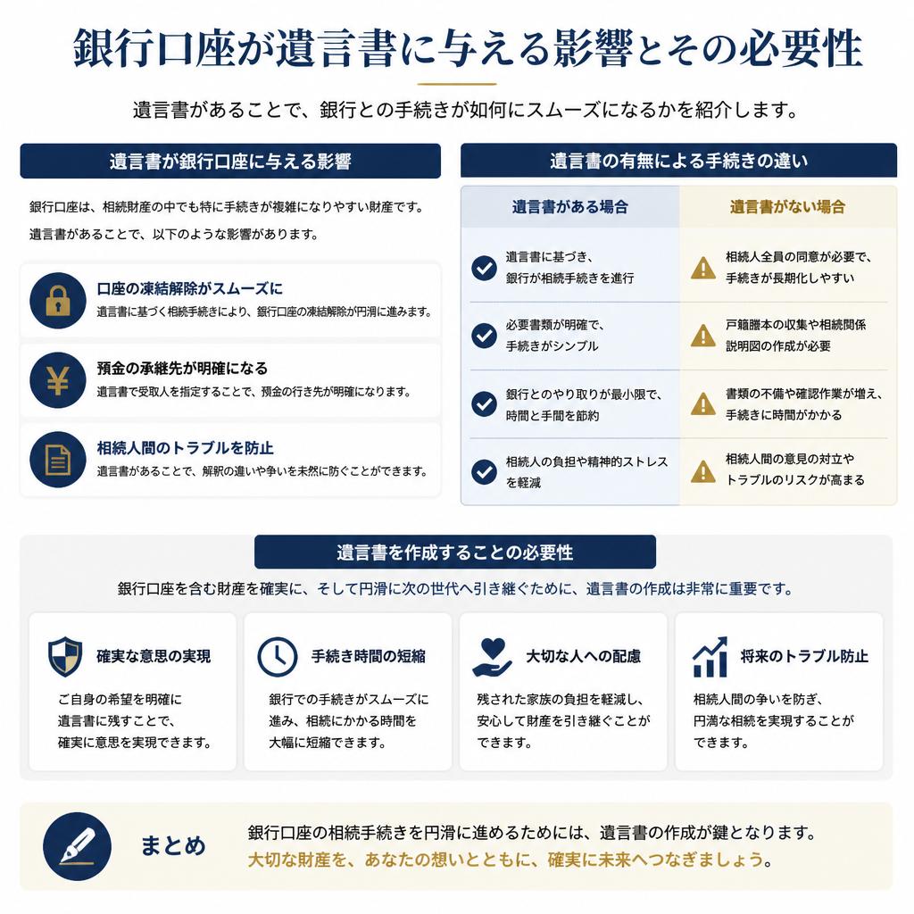 銀行口座と遺言書の関連性