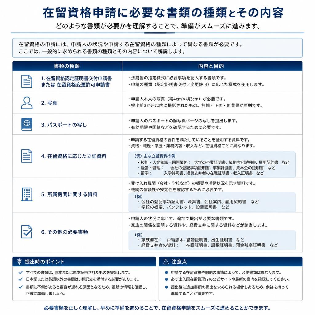 申請書類の種類と作成方法